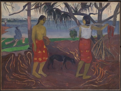 Paul Gauguin. Under the Pandanus (I Raro te Oviri), 1891. Oil on canvas, 38 ½ x 47 ¾ x 3 ½ in. Courtesy of Dallas Museum of Art, Foundation for the Arts Collection, gift of the Adele R. Levy Fund, Inc.
